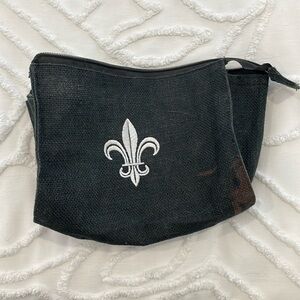 Fleur de lis embroidered makeup bag